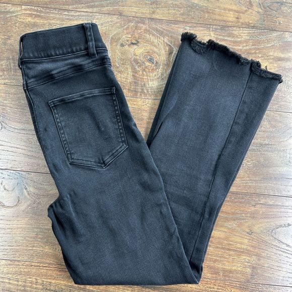 SPANX Women's Black Pull On Skinny Jeans Jeggings Distressed Ankles Size XS‎ - Picture 1 of 7
